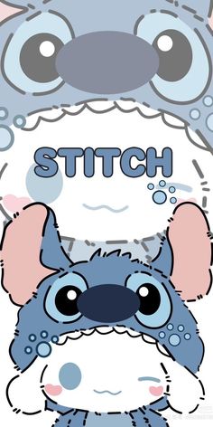 an animal with the word stitch on it's chest and head next to another animal