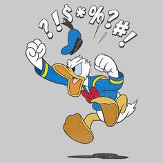 an image of donald duck running with the number one on his head and another cartoon character behind him