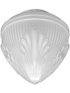 a white ceiling light with pleated glass shades