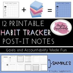 the printable habit tracker post - it notes are great for kids to practice their math skills