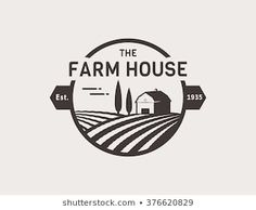 the farm house logo is shown in black and white