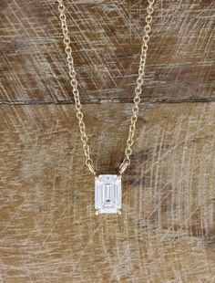 caption:0.85ct emerald cut diamond Emerald Cut Necklace, Emerald Diamond Pendant, Diamond Solitaire Necklace, Emerald Cut Diamond, Solitaire Necklaces, Ring Fit, Emerald Cut Diamonds, Diamond Pendant Necklace, Custom Engagement Ring