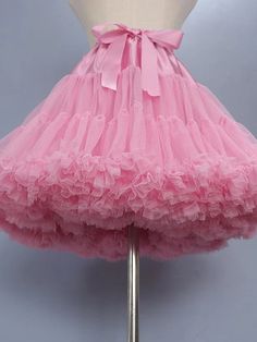 Women's Swing Petticoat Mini Pink Skirts Ruffle Layered Fashion Performance Casual Daily One-Size 2023 - US $20.99 Maid Clothing, Tulle Fashion, Pink Skirts, Plain Skirt, Mode Rose, Cupcake Dress, Layered Fashion, Fall Skirts, Rainbow Color