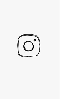 a black and white drawing of a square object with a circle in the middle on a white background