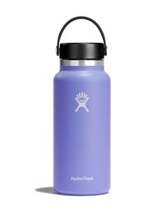 the hydro flask water bottle is shown in purple