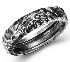 A striking complement for your casual outfits or boho-chic attire, this sterling silver band ring features a hammered design and rich, oxidized finish. From Silver Style. Sterling Silver Rings Bands, Silver Style, Silver Band Ring, Sterling Silver Bands, Sterling Ring, Silver Band, Band Ring, Silver Fashion, Band Rings