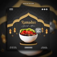 the ramaan special menu is ready to be eaten with an assortment of fruits and vegetables