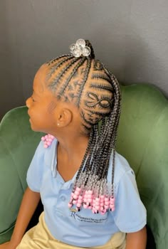 Braids Natural, Braided Hairstyles For Black Women Cornrows, Lil Girl Hairstyles, Kid Braid Styles