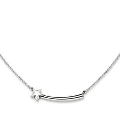 From James Avery&#x2C; this necklace features: Inspired by a shooting star&#x2C; the Stargazer Necklace in sterling silver features a smooth star with trailing lines&#x2C; resulting in a smile bar shape. Engrave the back of the bar with initials or a significant date to really personalize. The necklace is adjustable so you can wear it to the length you like. Makes an excellent graduation or birthday gift to remind others to keep shooting for the stars in life&# Shooting Star Necklace, Short Pendant Necklace, James Avery, Shooting Star, Accessories Jewelry Necklace, Shooting Stars, Star Necklace, The Bar, Birthday Gift