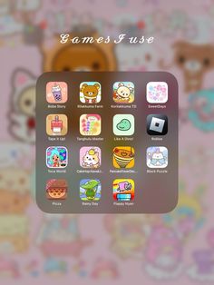 an iphone screen with many different app icons on the phone and in the background there is a teddy bear