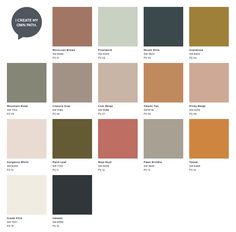 the color scheme for different shades of paint