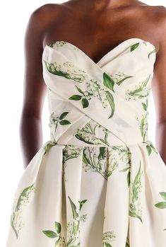 Monquie Lhuillier, Wedding Casual Dress, Brocade Wedding Dress, Spring Party Dress, Floral Print Wedding Dress, Tea Length Wedding, Floral Printed Dress, Skirt Pockets