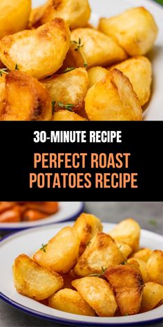 the recipe for perfect roast potatoes is shown