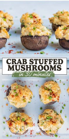 crab stuffed mushrooms are an easy appetizer to serve at any party or gathering