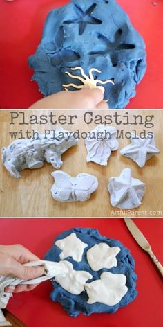 the process to make plastic casting with playdough molds