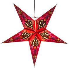 an ornament shaped like a red star