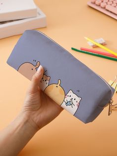 Cat School Supplies, Pattern Pencil Case, Stationary Accessories, School Pencil Case, Kawaii School Supplies, Study Stationery, Stationary School