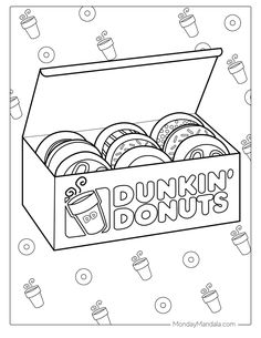 a box full of donuts with the words dunkin'donuts on it