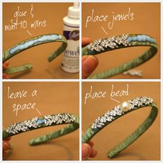 Jeweled Hair Accessories, Headband Diy, Diy Crafts For Teens, Head Wrap Headband, Diy Headband, Diy Hair Accessories