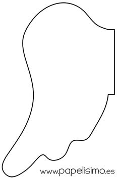 the outline of a hat for children's clothing, with one side cut out