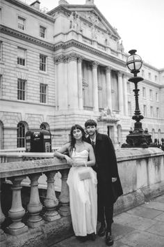 Maggie and Angus standing side by side after their wedding at Somerset House. City Wedding Photos, London Town, London Wedding, City Wedding, London City