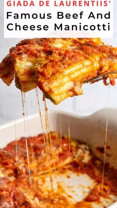 Beef And Cheese Manicotti, Manicotti Pasta, Stuffed Manicotti, Cheese Manicotti, Giada De Laurentiis Recipes, Giada Recipes, Manicotti Recipe, Italian Comfort Food, Italian Dinner Recipes