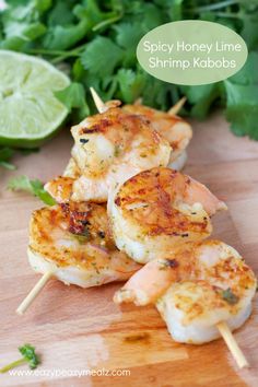 grilled shrimp skewers with cilantro and lime