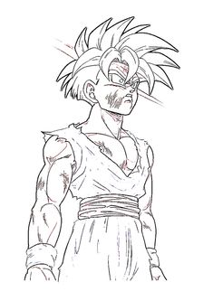 a drawing of gohan from dragon ball