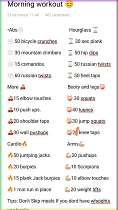 the workout plan for women is shown in this screenshoto image, and shows how to