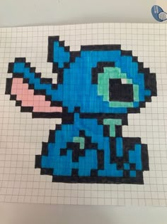 a drawing of stitchy from the movie stitch it with colored pencils and crayon paper