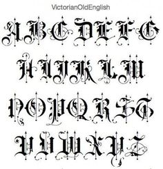 an old english alphabet with ornate capital letters