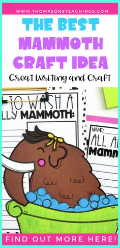 the best mammoth craft idea great writing and craftivity for kids to learn how to write