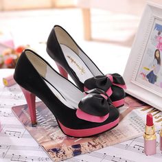 Customized Product. Ship In 4-14 Days. is not eligible for return. Fabric Material: PuHeel:10cm/3.94"Color:Pink.Black.White Heels High Classy, Pastel Bows, High Heels Classy, Halter Dress Short, Luxury Duvet Covers, Princess Shoes, Bow Heels, Pu Heels, Heels Shoes