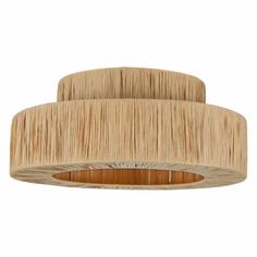 a wooden light fixture with two shades of wood on the bottom and one shade in the middle