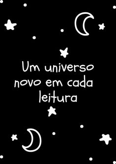 the words are written in white on a black background, with stars and moons