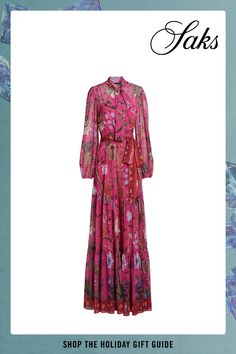 The Leah maxi shirtdress from Kobi Halperin is crafted of floral chiffon and styled with a tieneck and self-tie belt. Tieneck Long sleeves, elasticized cuffs Self-tie belt Concealed button-front closure 100% polyester Lining: 95% polyester/5% elastane Dry clean Imported SIZE  FIT About 57.25 from shoulder to hem Model measurements: 5'10 tall Model is wearing a US size Small ABOUT THE BRAND Kobi Halperin, Belt Tying, Floral Chiffon, Shirtdress, Tall Model, Tie Belt, Model Measurements, Apparel Accessories, Dress Outfits