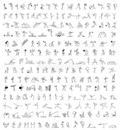 an image of various people doing different things in the air with their arms and legs spread out