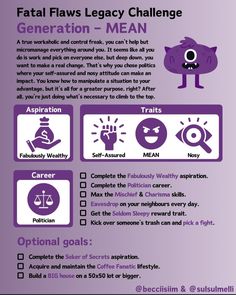 a purple poster with instructions on how to use the falaflaws law challenge