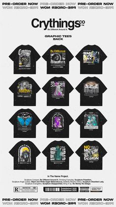 an advertisement for the new york city music festival, featuring t - shirts designed to look like