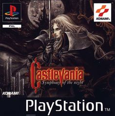 the game cover for castlevania syphons of the night, with an image of