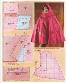 an image of a woman's ponchy cape with instructions on how to sew it