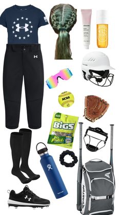 an assortment of sports gear including shoes, gloves and other items to wear with them