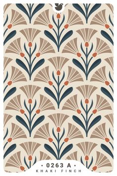 an art deco wallpaper pattern with leaves and berries