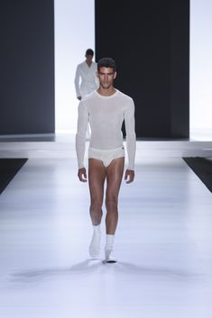 Knit underwear, ribbed fabric with a silk jersey lining, paired with a fitted t-shirt made of ribbed knit fabric and featuring very long sleeves. Ribbed Fabric, Men's Fashion