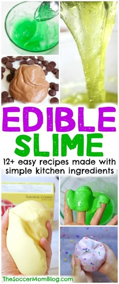 the edible slime recipe is made with simple kitchen ingredients