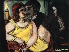 a painting of a man and woman sitting next to each other in front of a mirror