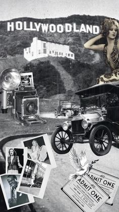 an old timey photo with some pictures on it