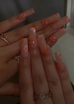 Colorful Nail Aesthetic, French Tip Nail Designs 2023, Mid Length Acrylic Nails Summer, Coffin Bday Nails, Flower Nails With Initial, Vacation Nails Long Square, 2023 Square Nail Trends, Vacation Nails Tapered Square, Nails 2023 Trends With Gems