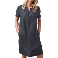 Attention!!! Please Not Only Reference The Size Guide Provided By Walmart But Also Have To Reference Ours,Which Shows In the Product Detail Pictures. Size: 4XL.  Color: Gray.  Gender: female.  Age Group: adult. Cheap Cotton Knee-length Shirt Dress, Cheap Relaxed Fit Knee-length Shirt Dress, Cheap Knee-length Shirt Dress For Casual Wear, Cheap Knee-length Shirt Dress For Work, Cheap Chic A-line Shirt Dress, Linen Casual Dress, Loose Midi Dress, Long Summer Dresses Maxi, 50's Fashion