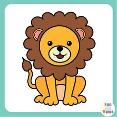 a cartoon lion sitting on the ground